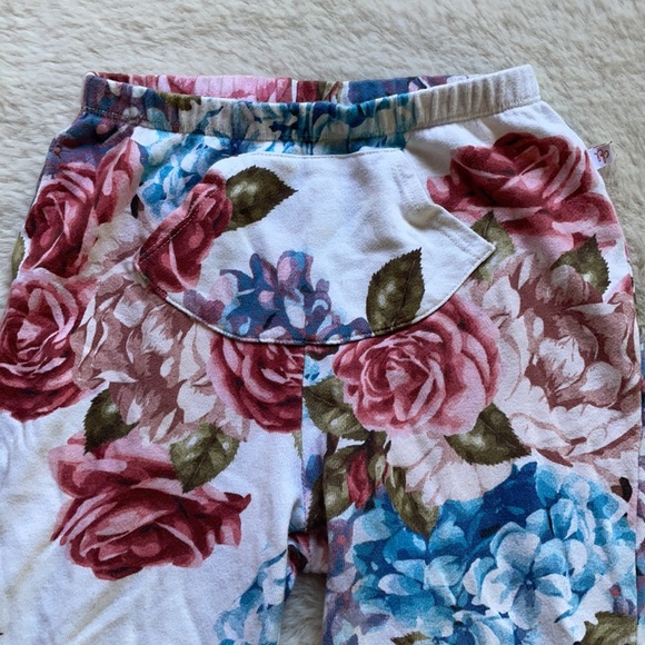 Posh Peanut | Hydrangea Rose Print Joggers | 6T - Picture 4 of 13